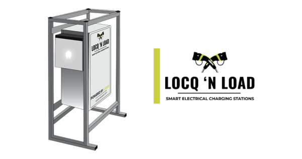 Locqn Load 2x 22 kW Smart Line, een geavanceerd laadstation voor elektrische voertuigen.